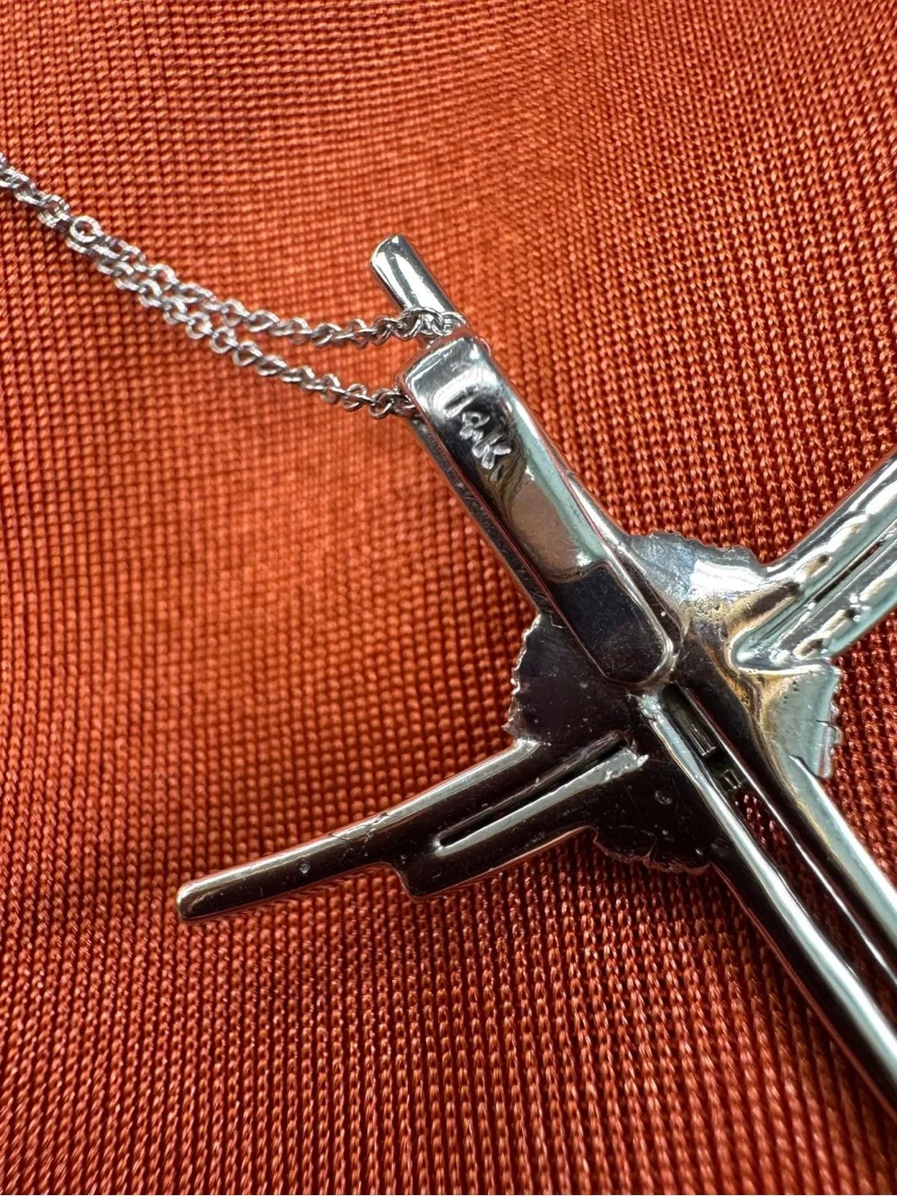 Diamond Cross 14k White gold Pendant Necklace